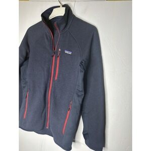 Patagonia Jacket Mens Small Blue Red Performance Better Sweater Full Zip Hybrid